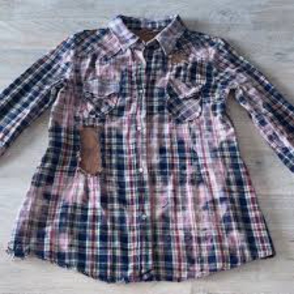 Nu Vintage Plaid Shirt EUC size Large Soft Flannel Distressed - Picture 2 of 6